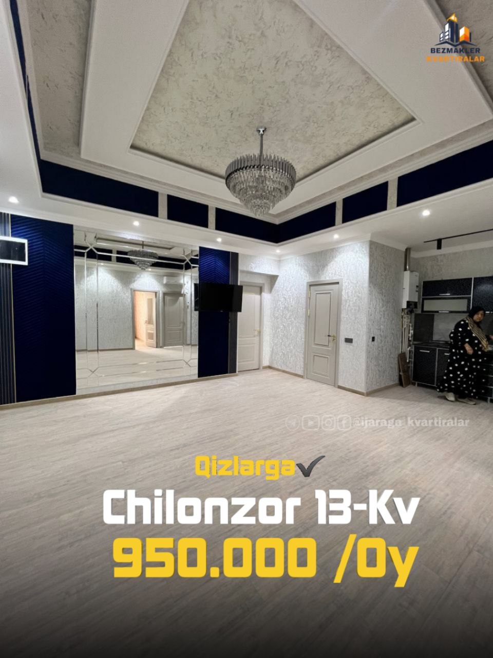 3 xonali kvartira chilonzor-13da