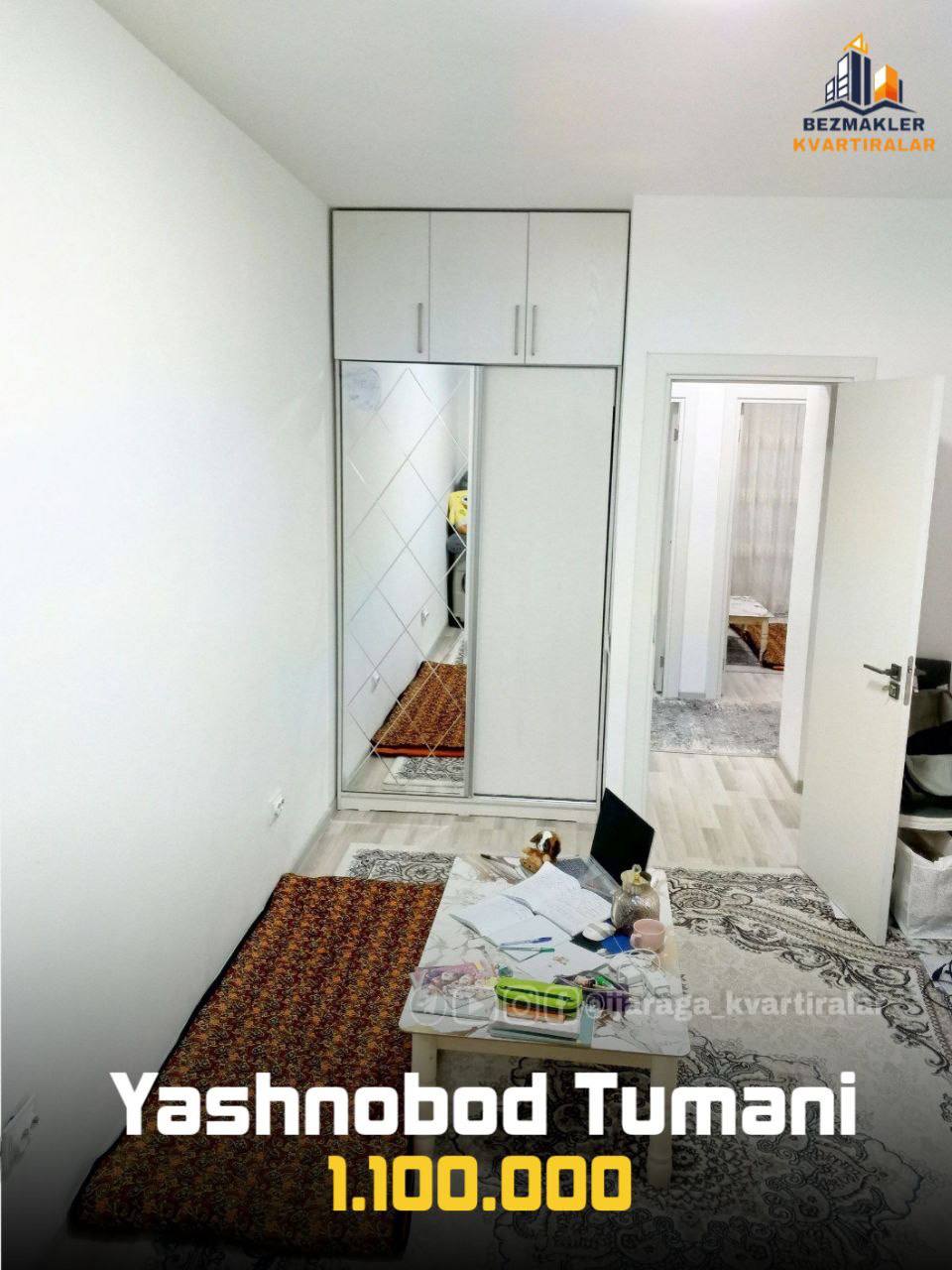 3 xonali kvartira yashnobodda